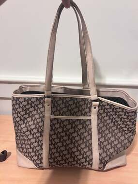 New York & Company Monogram Print Tote Bag